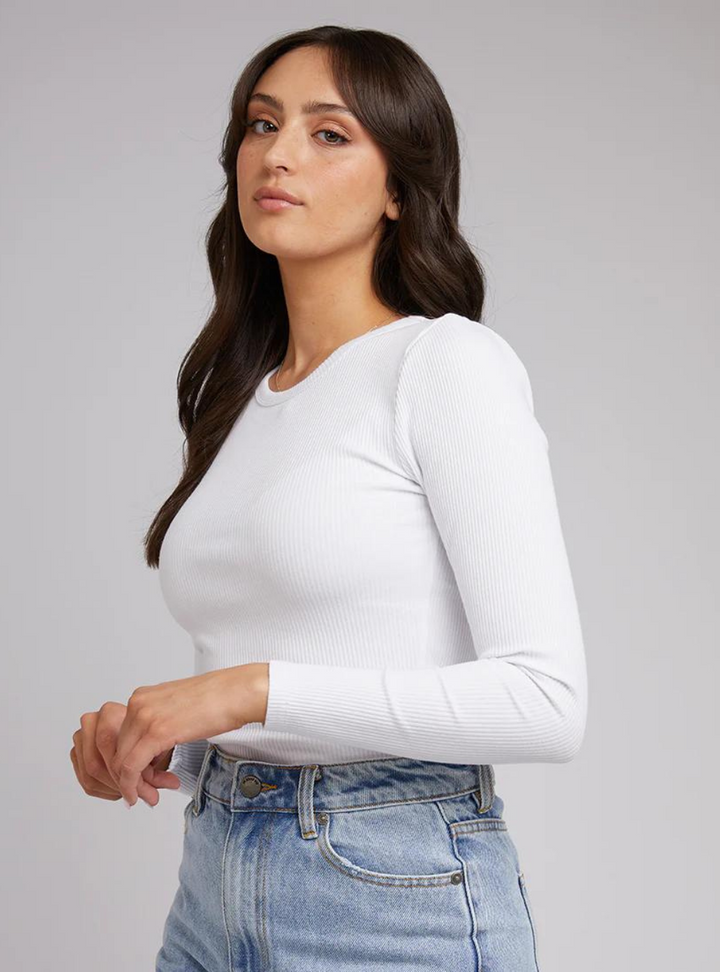 Eve Rib Baby Long Sleeve Tee - White