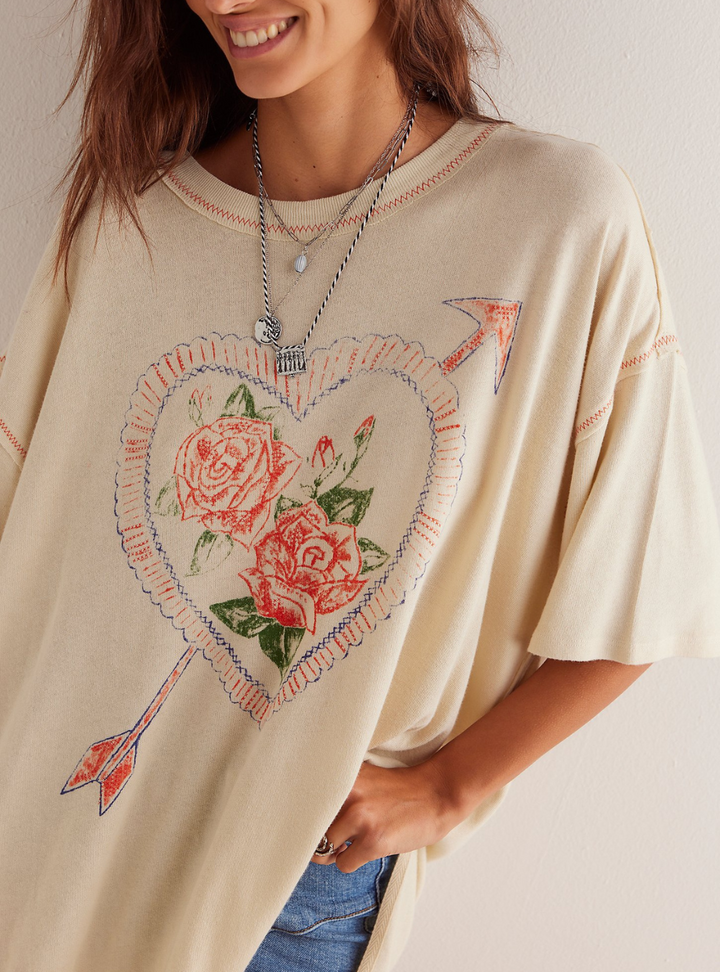 Love Rose Tee - Ivory Combo