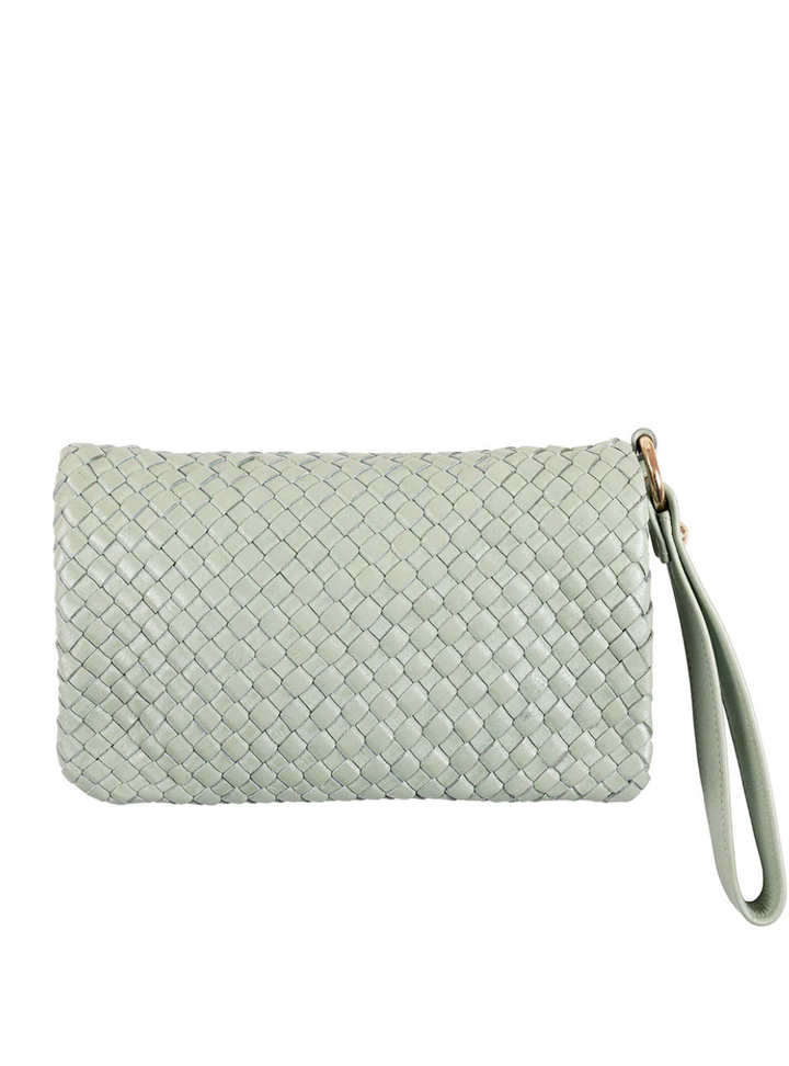 Luna Weave Clutch - Mint