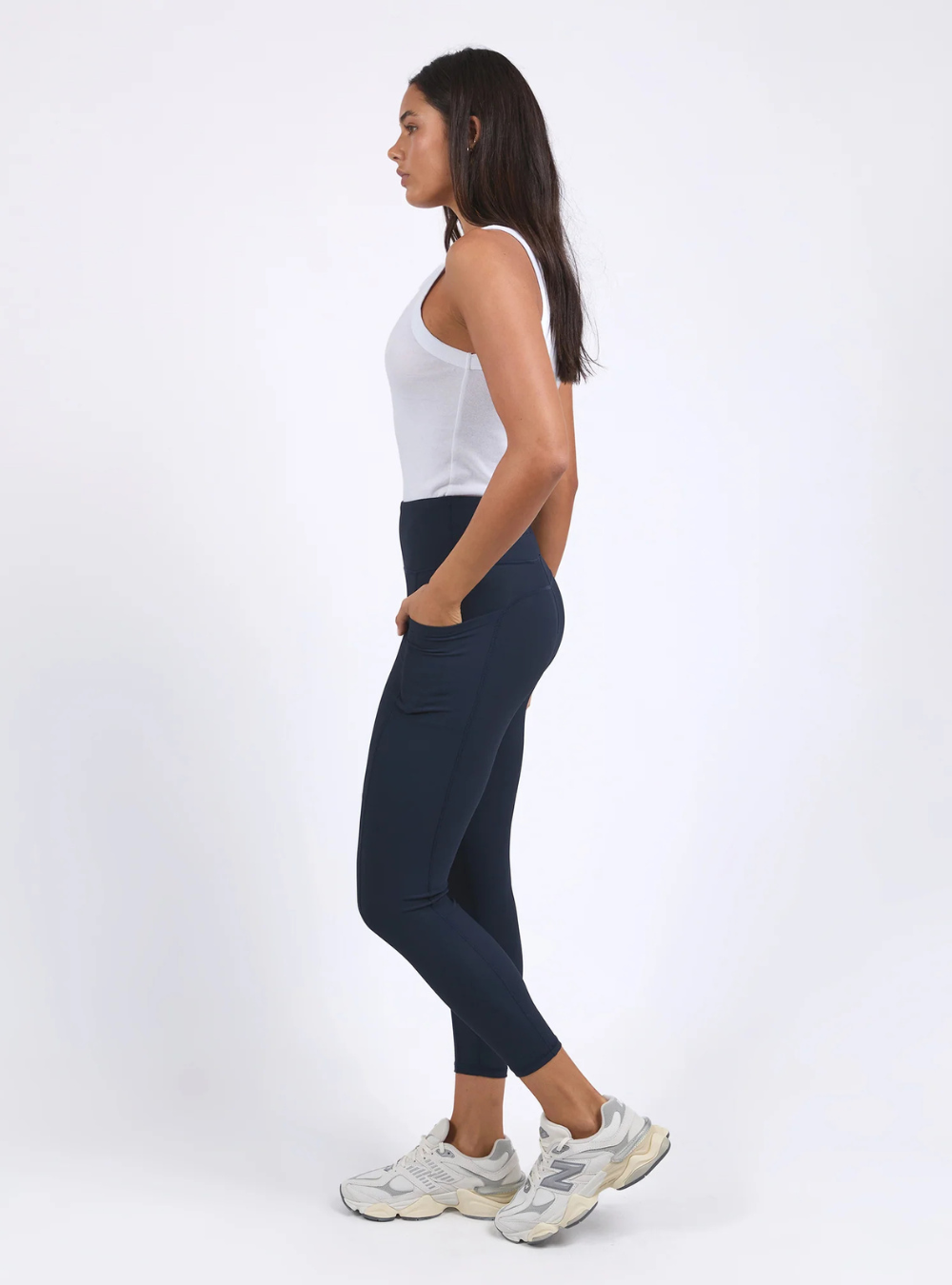 Luxe Rib Legging - Navy