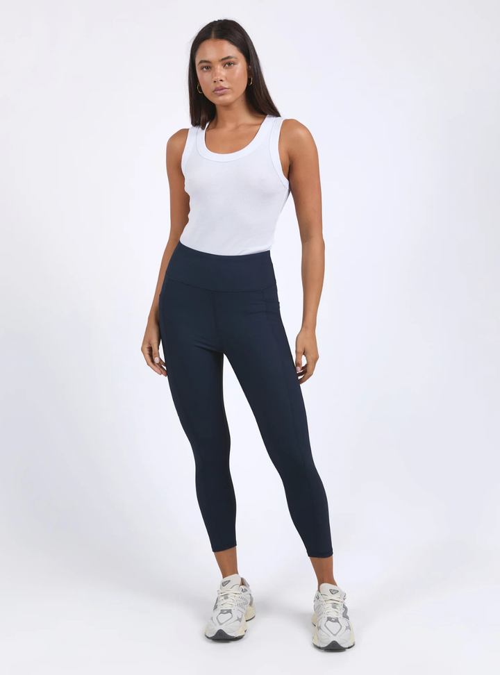 Luxe Rib Legging - Navy