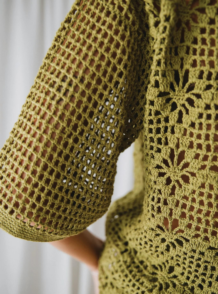 Maggie Crochet Shirt - Olive