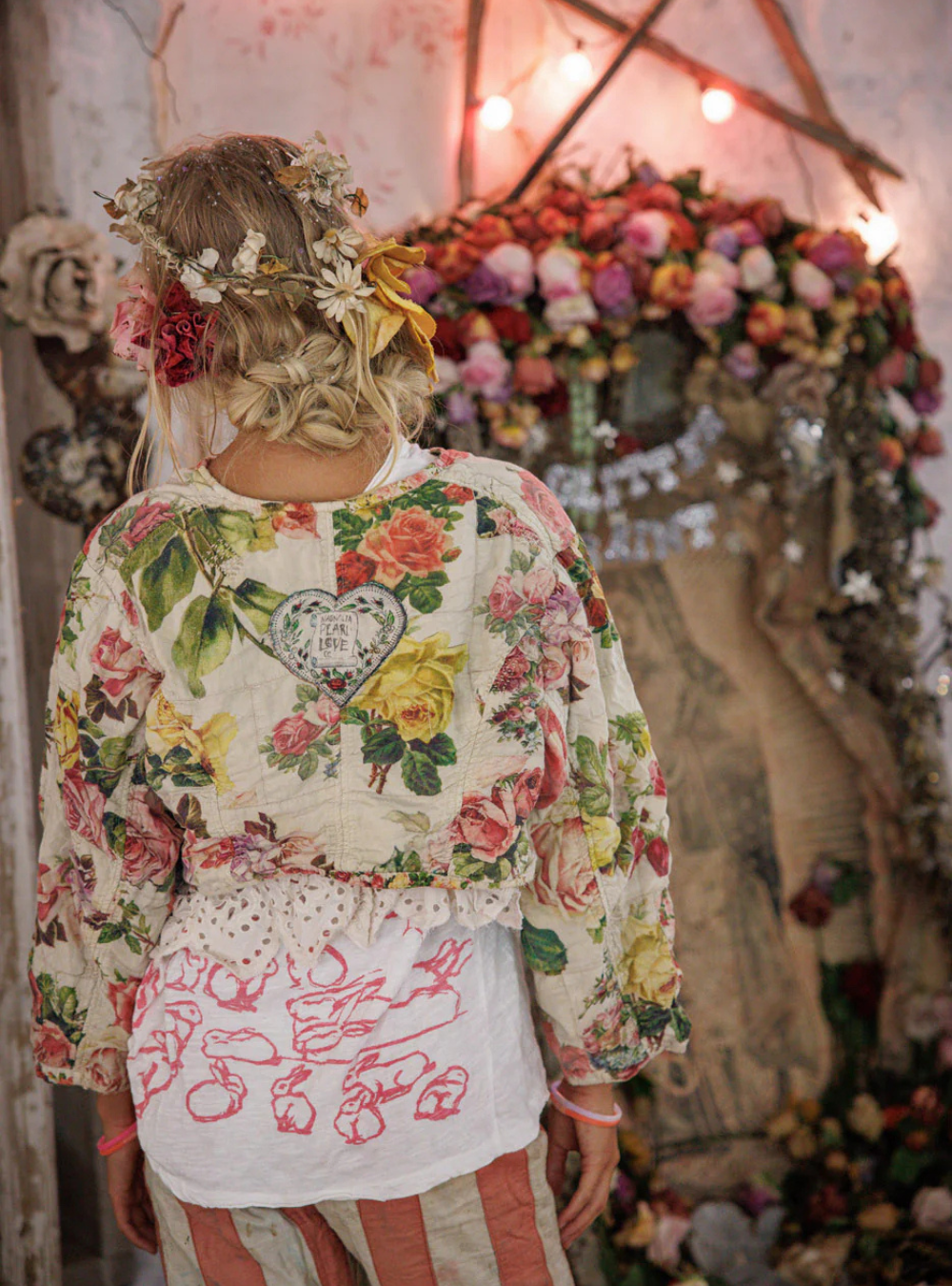 Magnolia Pearl Floral Cropped Leni Jacket 697 - Postcards