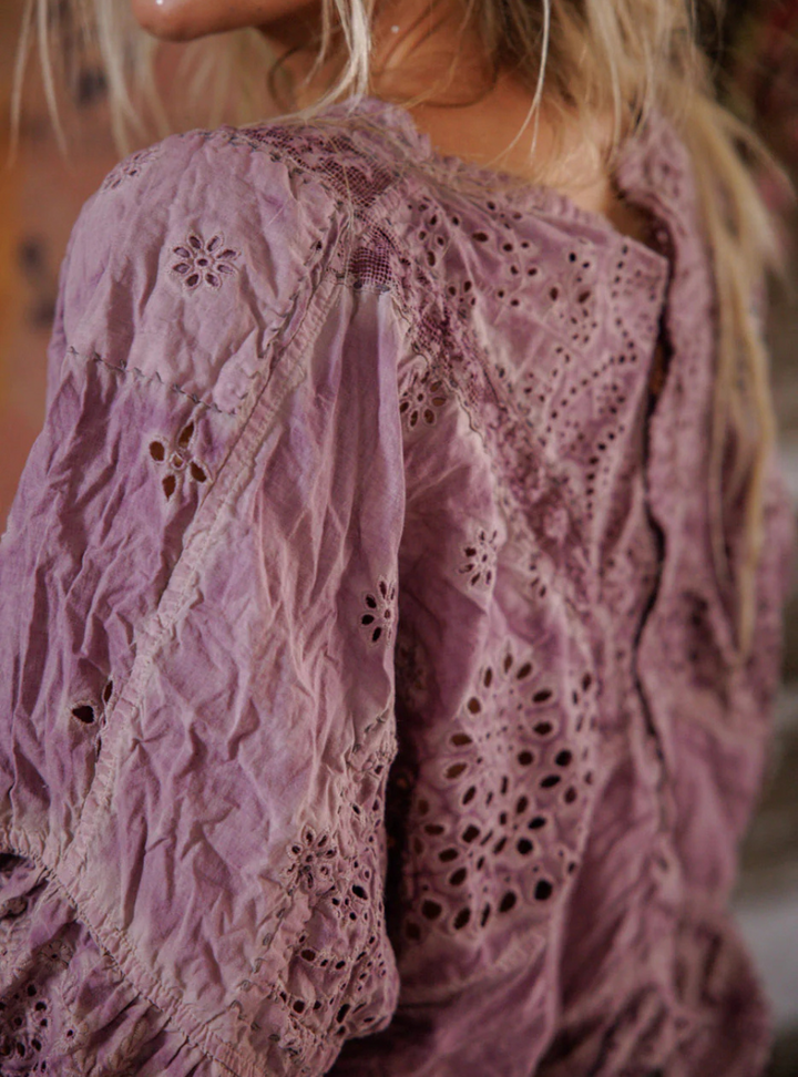 Magnolia Pearl Eyelet Rosemary Blouse 2215 - Purple Boba