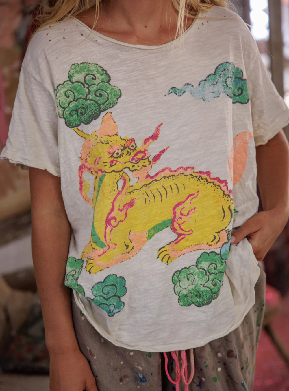 Magnolia Pearl Yeats Magic Dragon Tee 2664 - Moonlight
