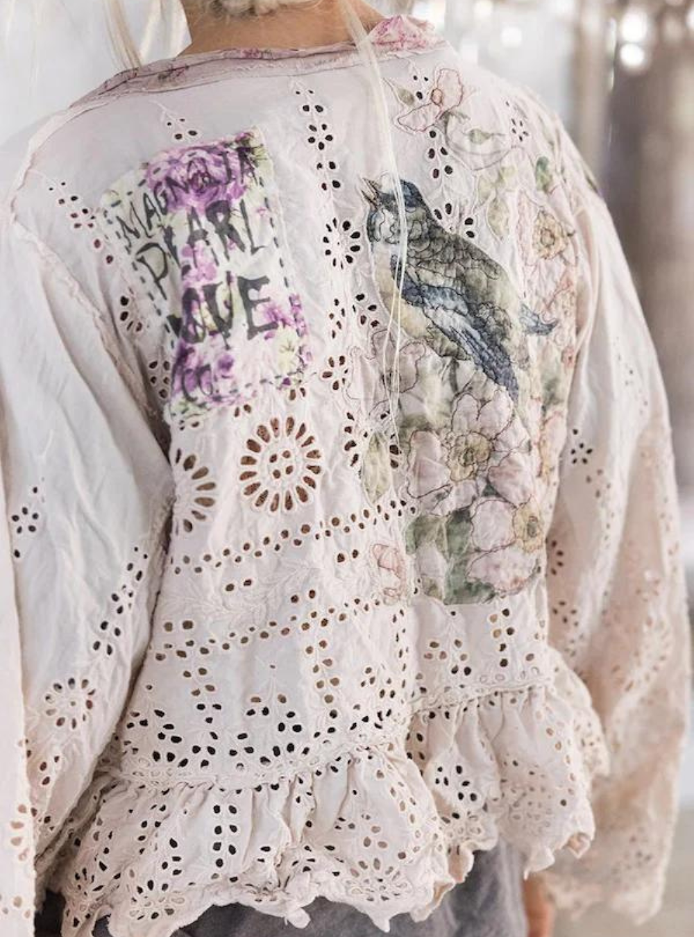 Magnolia Pearl Eyelet Lise Lotte Piano Shawl 899 - Pinksalt