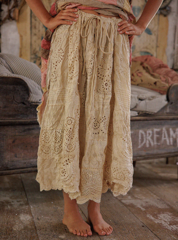 Magnolia Pearl Eyelet Patchwork Pissarro Skirt 237 - Swan
