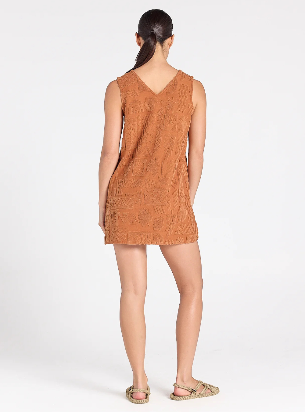 Mai Tai V Tunic Towelling Dress - Cinnamon
