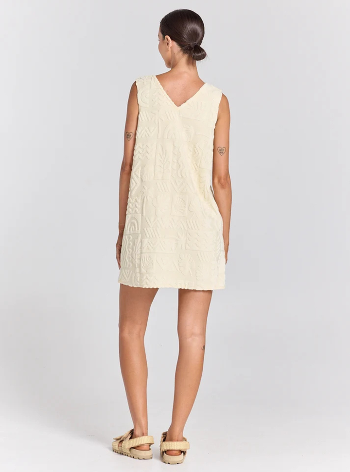 Mai Tai V Tunic Towelling Dress - Pearl