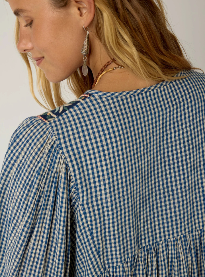 April Blouse - Bleu Picnic