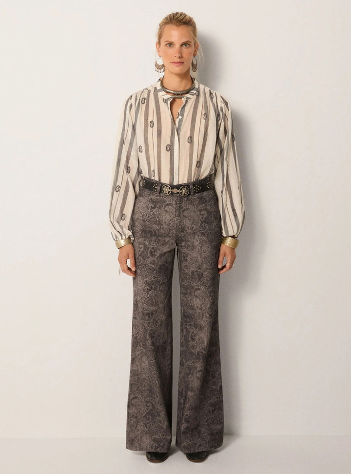 Perla Blouse - Ivory Paisley