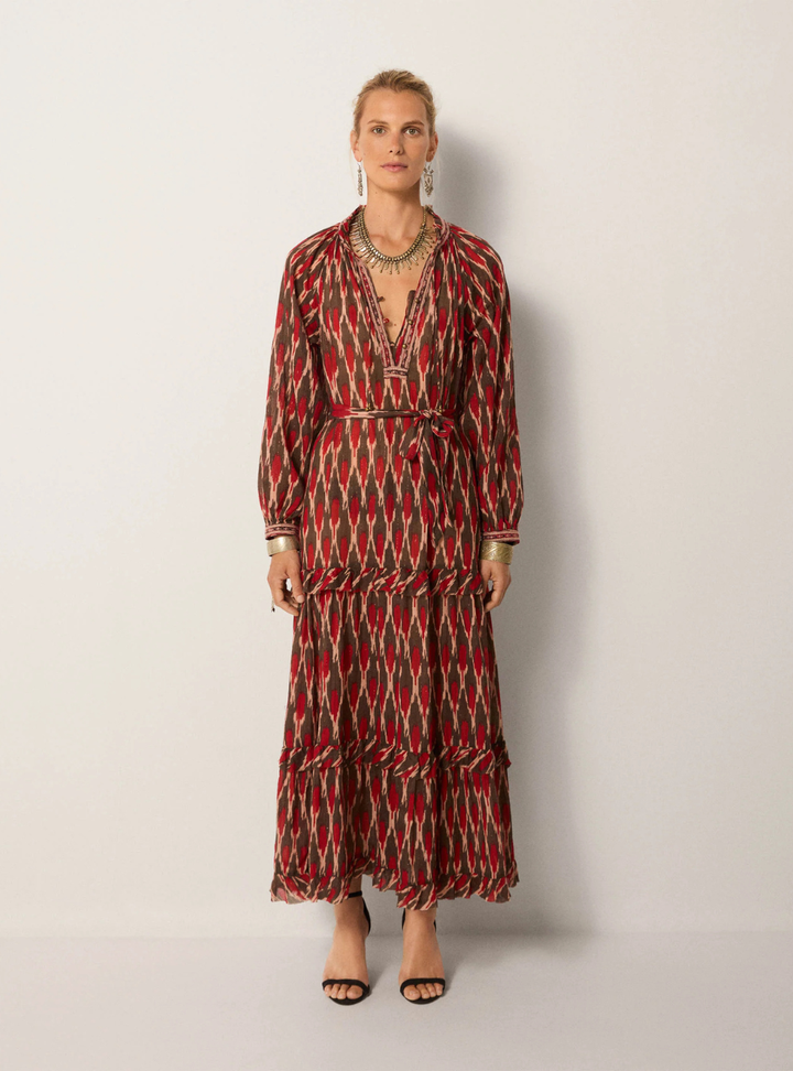 Loulou Dress - Bonfire Volcano