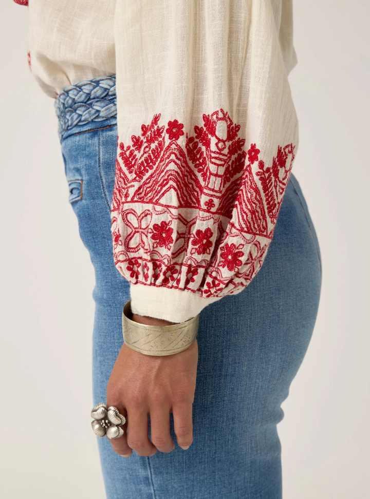 Antonella Blouse - Red Cranberry