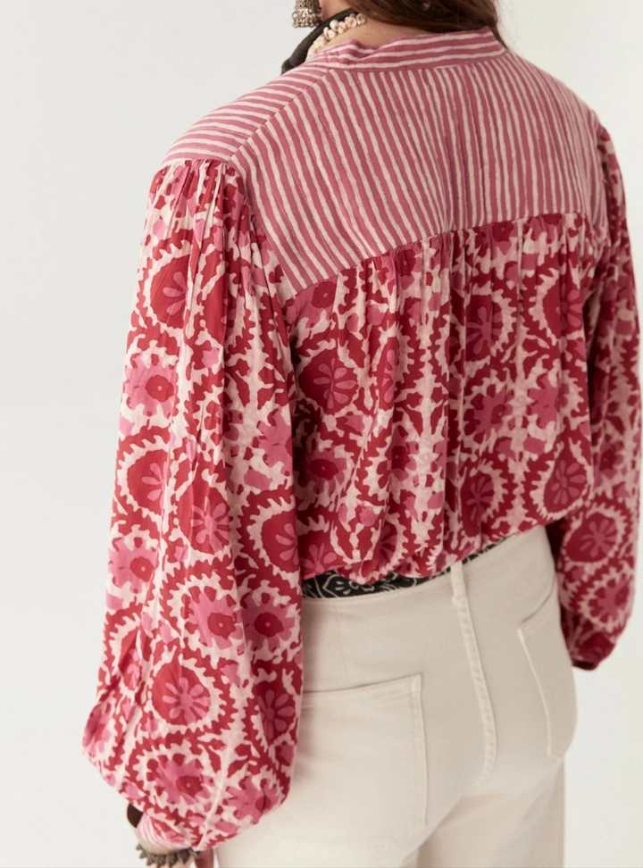 Leandra Blouse - Flamingo Grooves