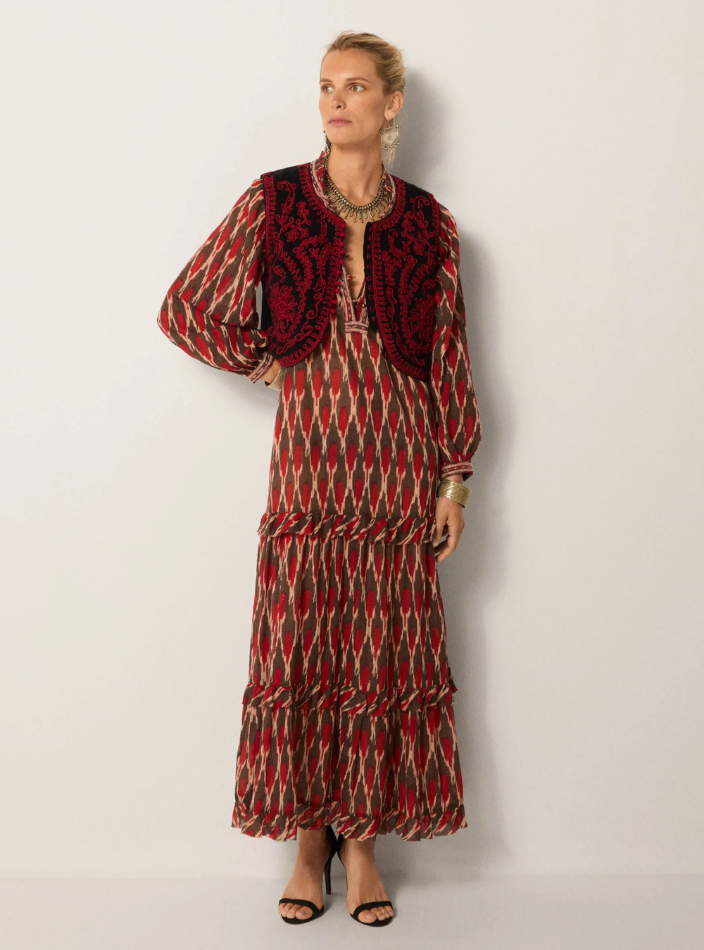 Loulou Dress - Bonfire Volcano