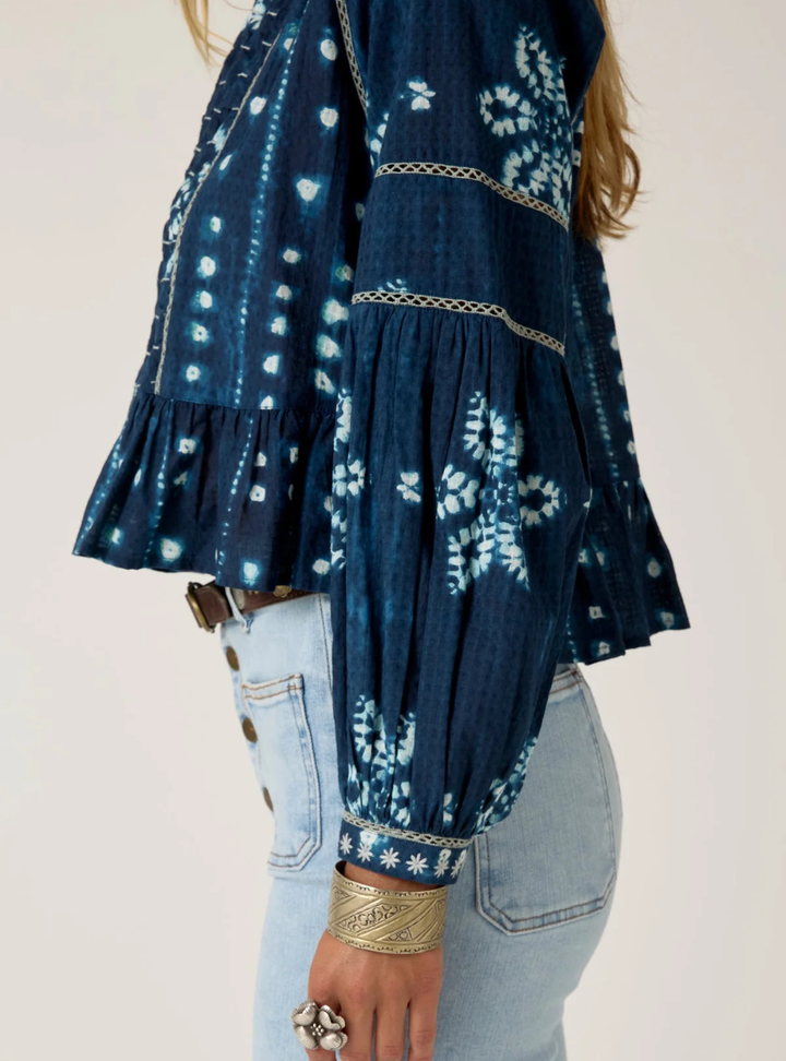 Sora Blouse - Shibori Ink
