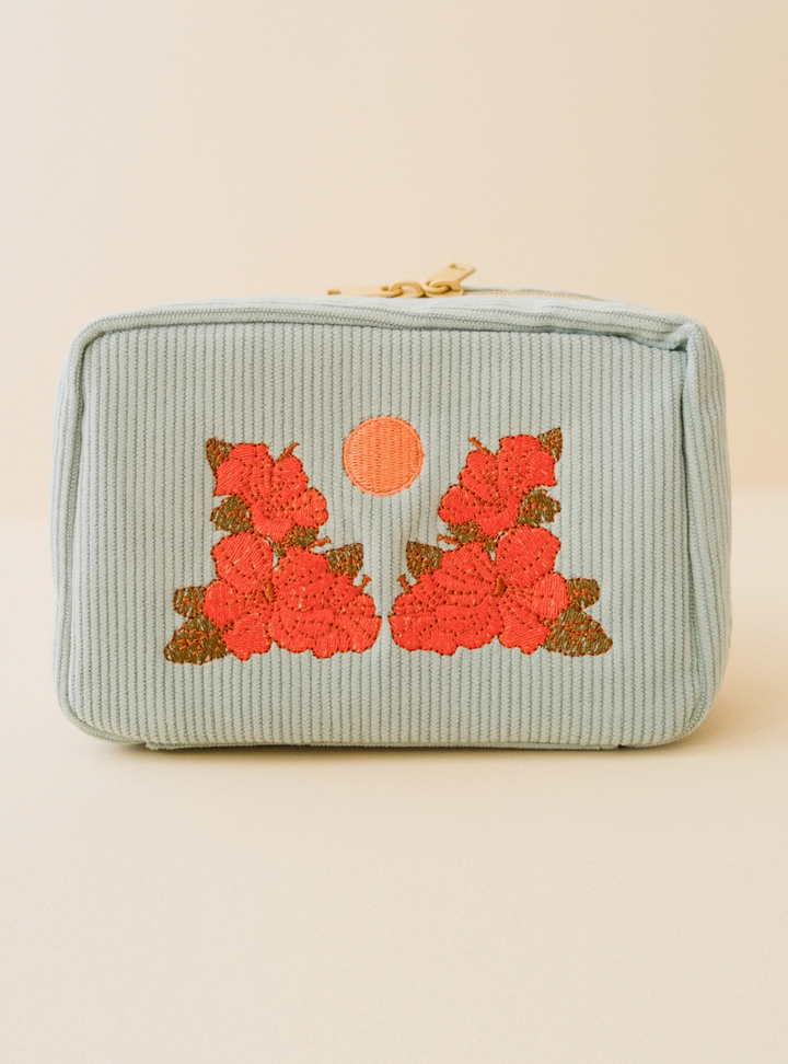 Corduroy Makeup Bag - Sky Blue
