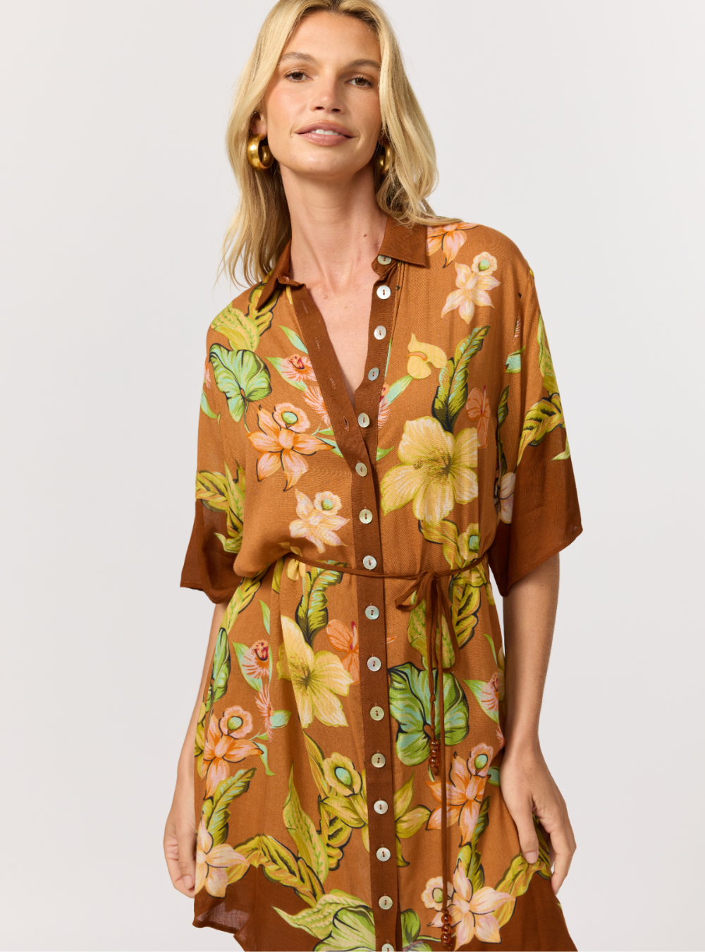 Lois Shirt Dress - Marigold