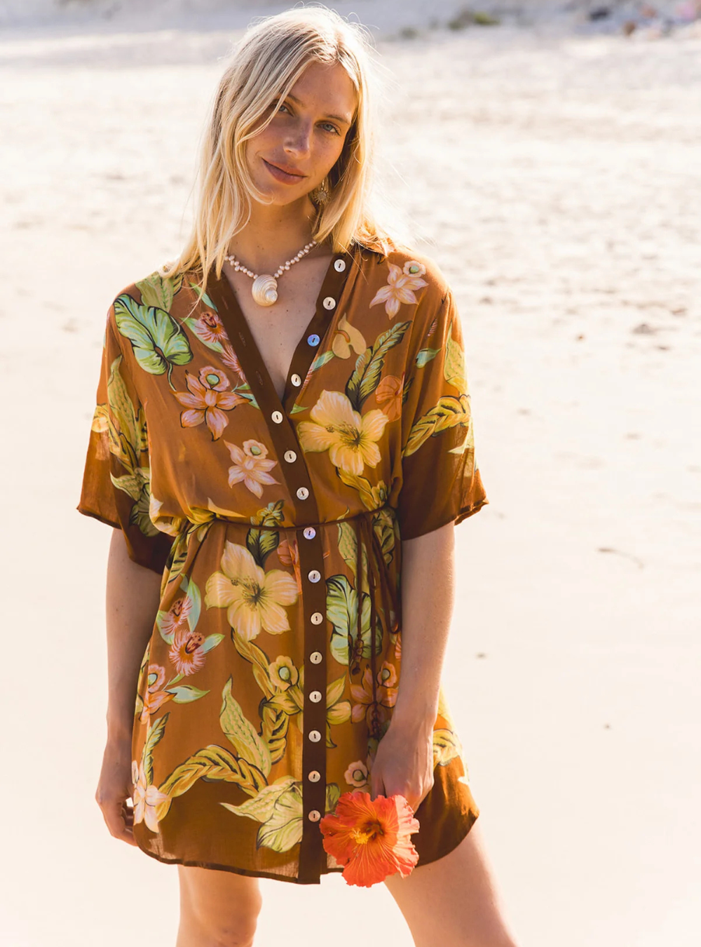 Lois Shirt Dress - Marigold