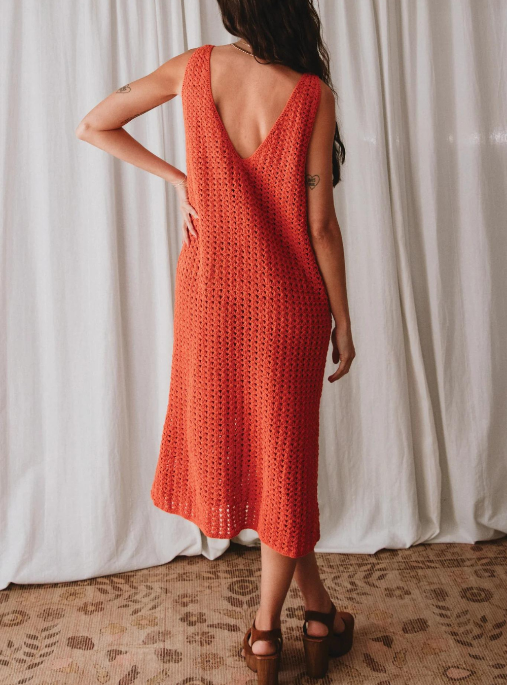 orange crochet midi dress Belize Crochet Midi Dress Cover up- Orange Girls Will Be Girls