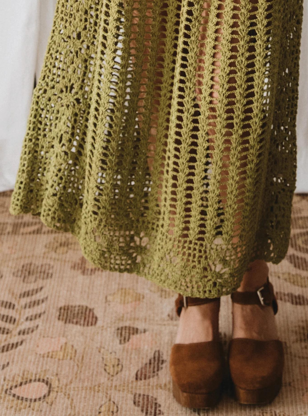 Maggie Crochet Skirt - Olive