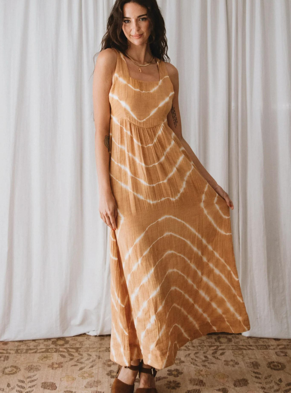 Mari Tie Dye Midi Dress - Doe