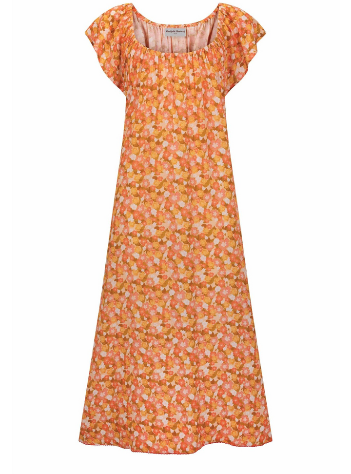 Clementine Frill Midi Dress - Nectar