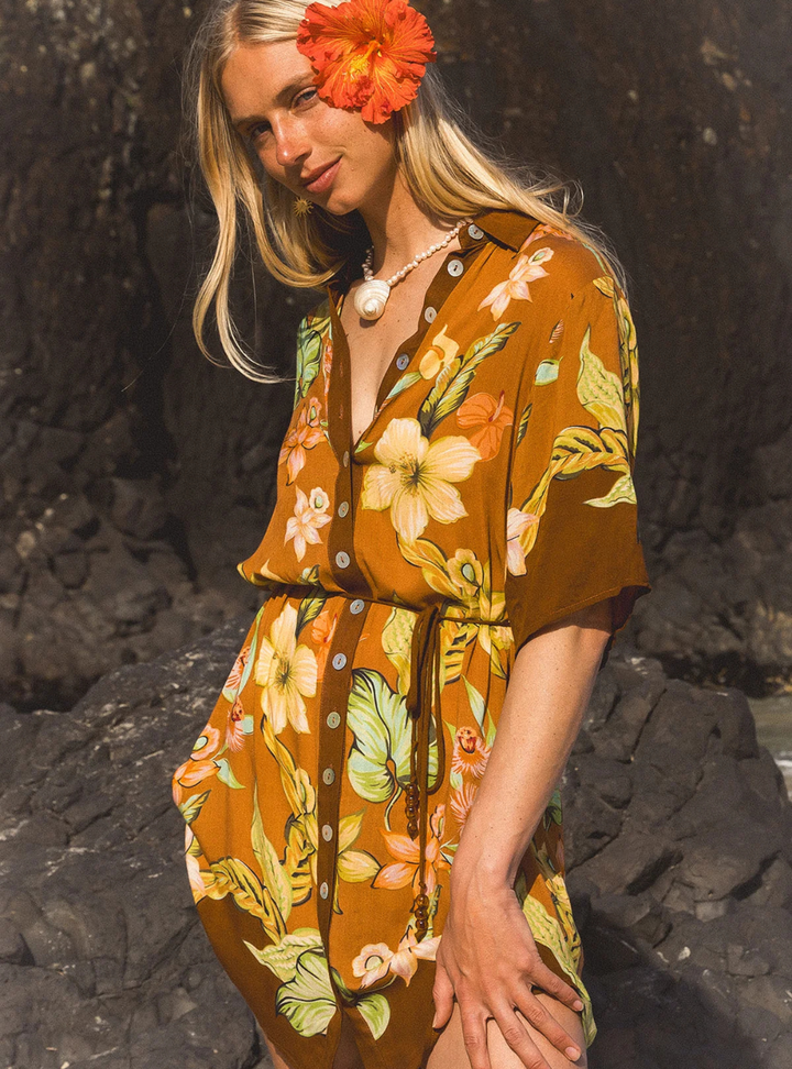 Lois Shirt Dress - Marigold