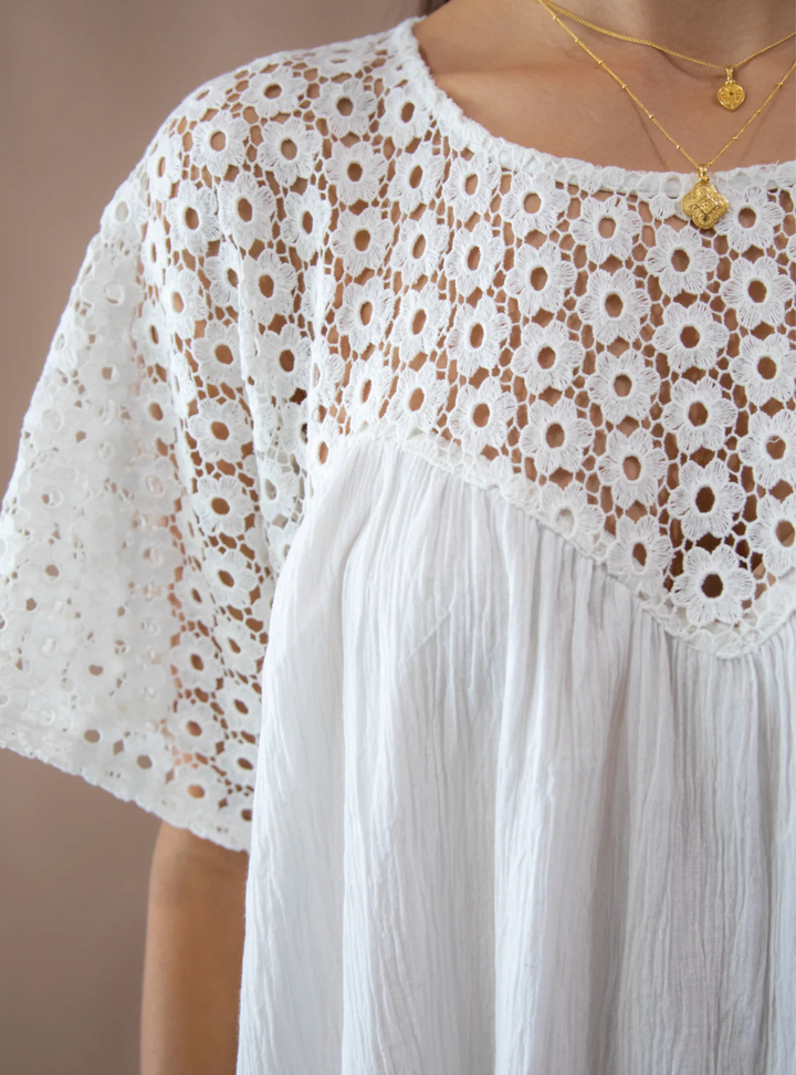 Brigette Lace Mini Dress - Ivory