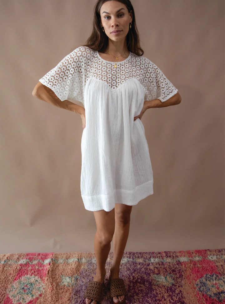 Brigette Lace Mini Dress - Ivory