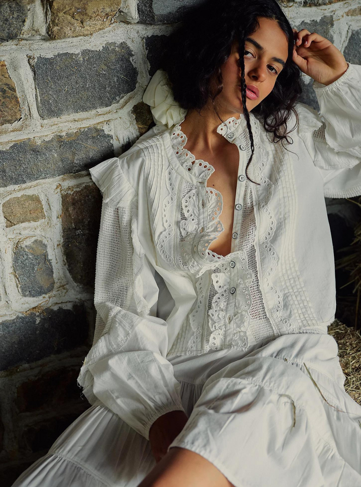 Masai Mar Ruffle Blouse - Ivory