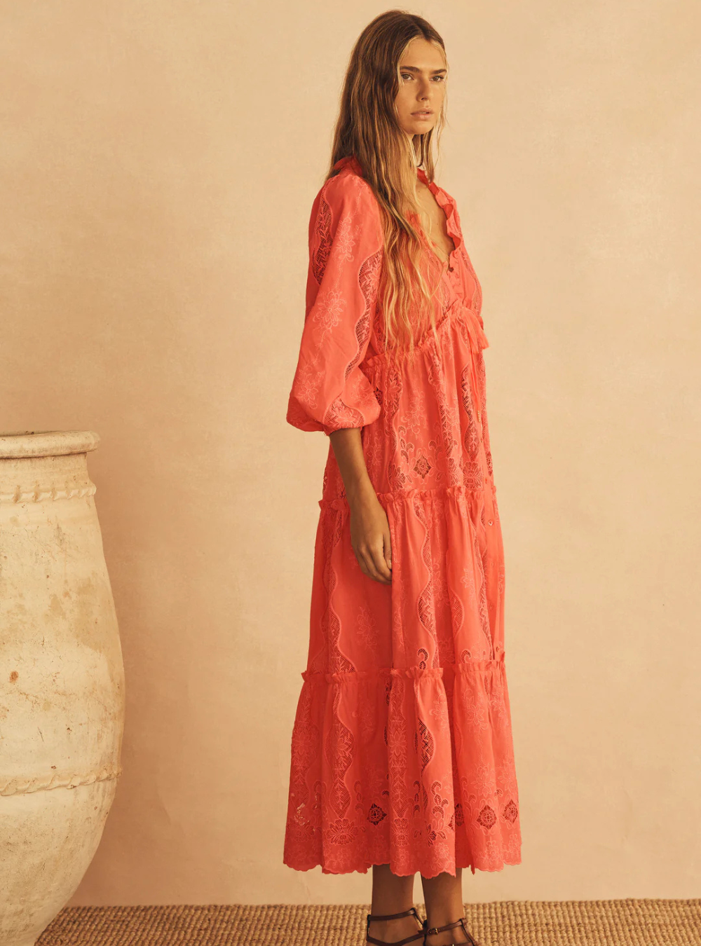 Primarosa Trina Drawstring Tiered Maxi