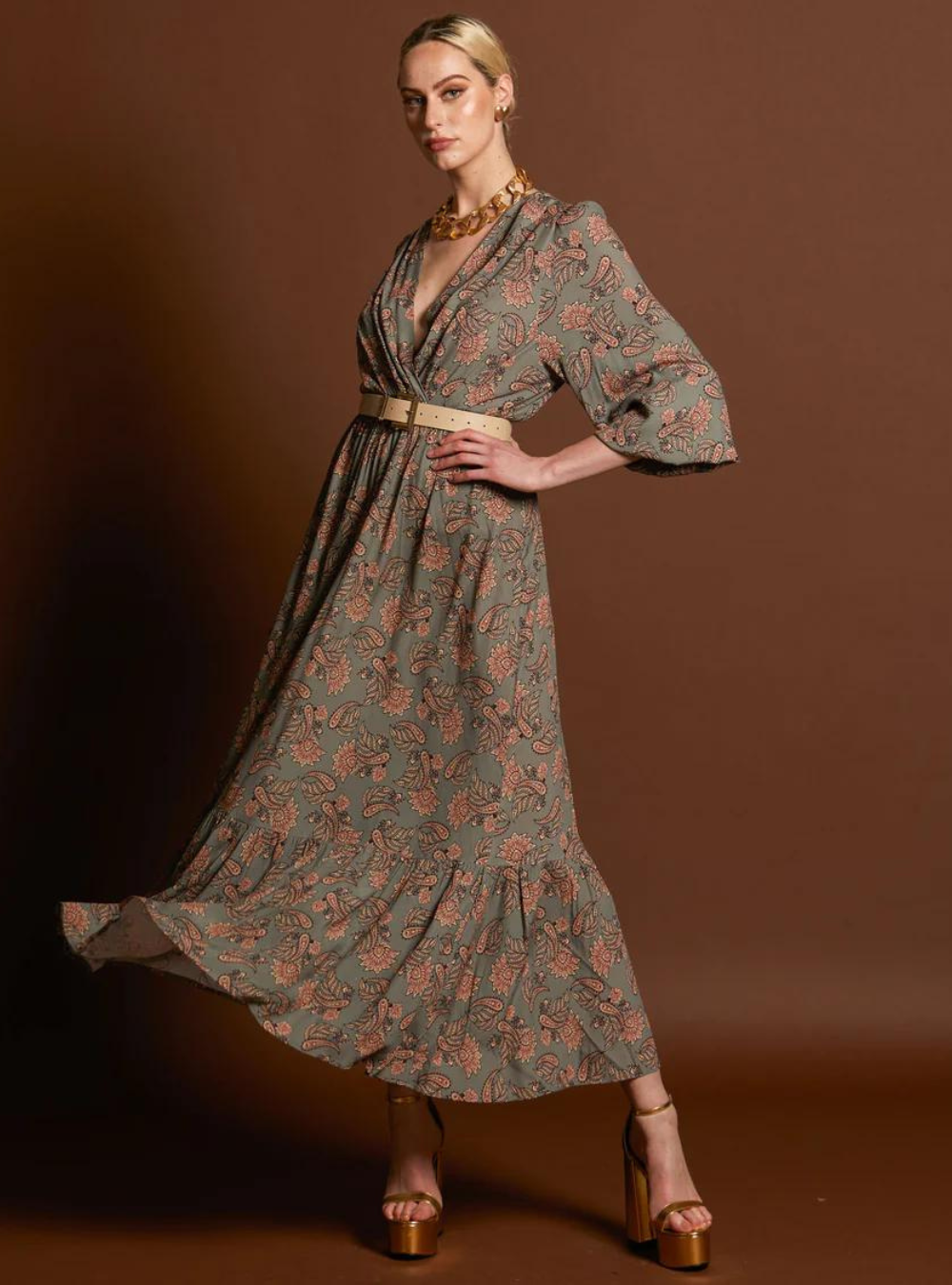 Everywhere Boho Tiered Maxi Dress - Vintage Paisley