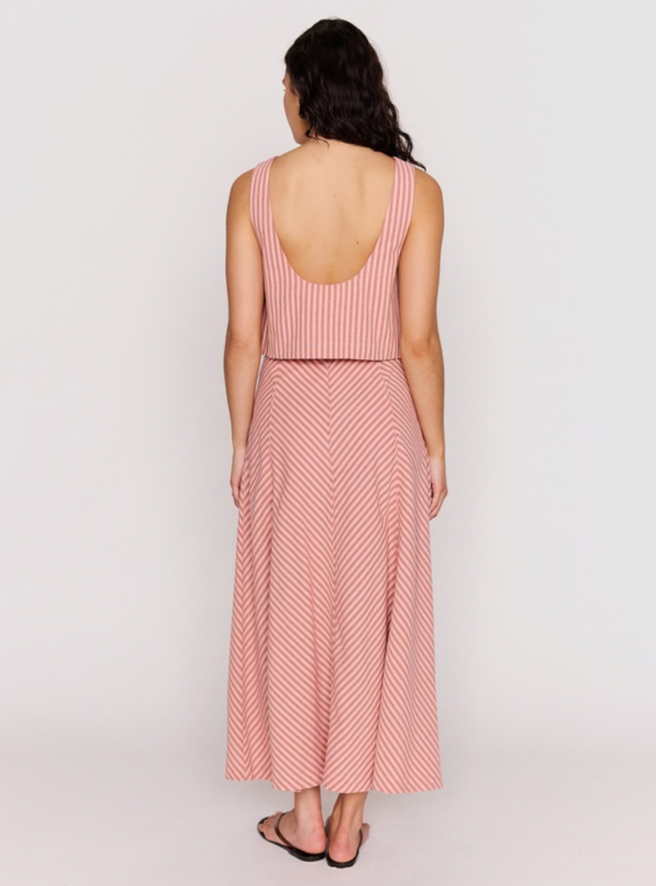 Paloma Panelled Maxi Skirt - Pink Stripe