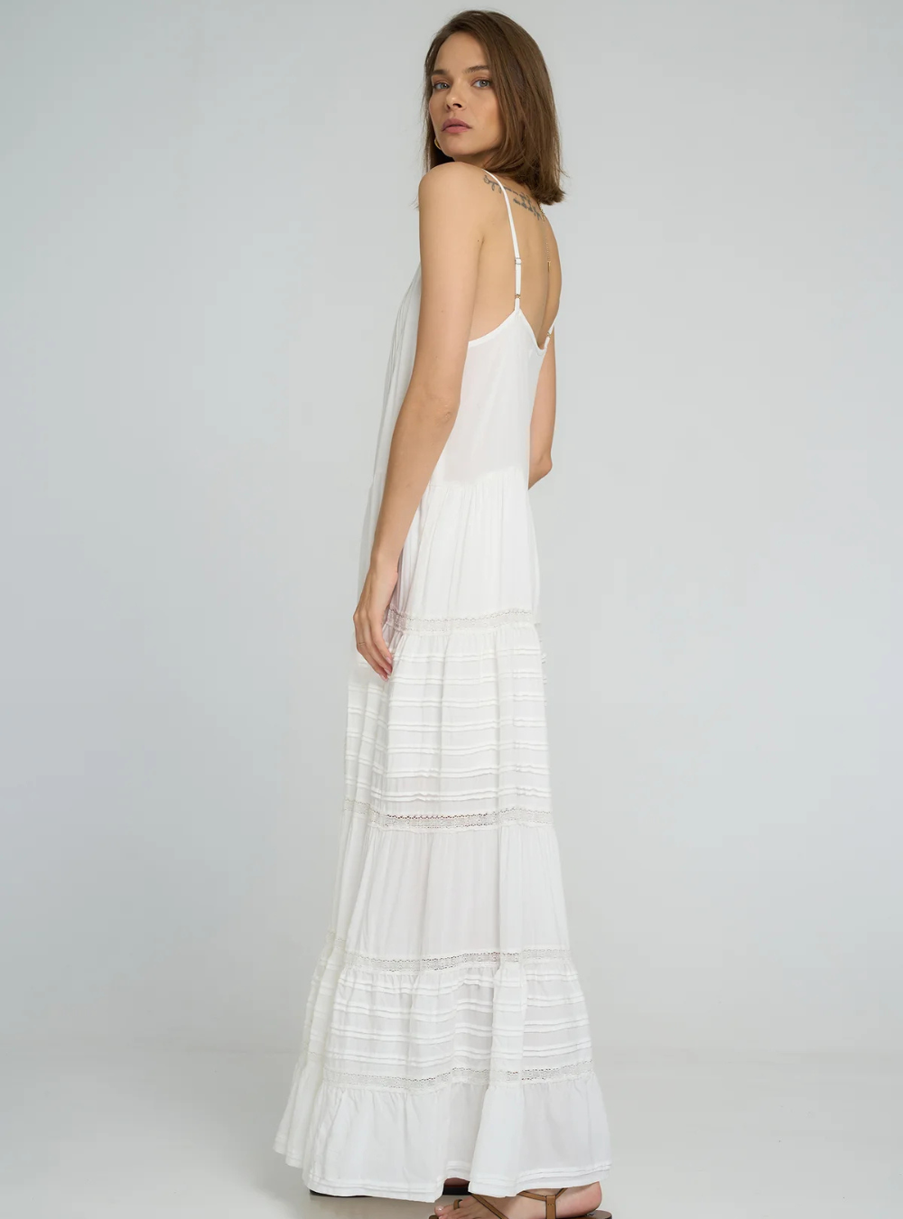 Golden Meadow Dress - White