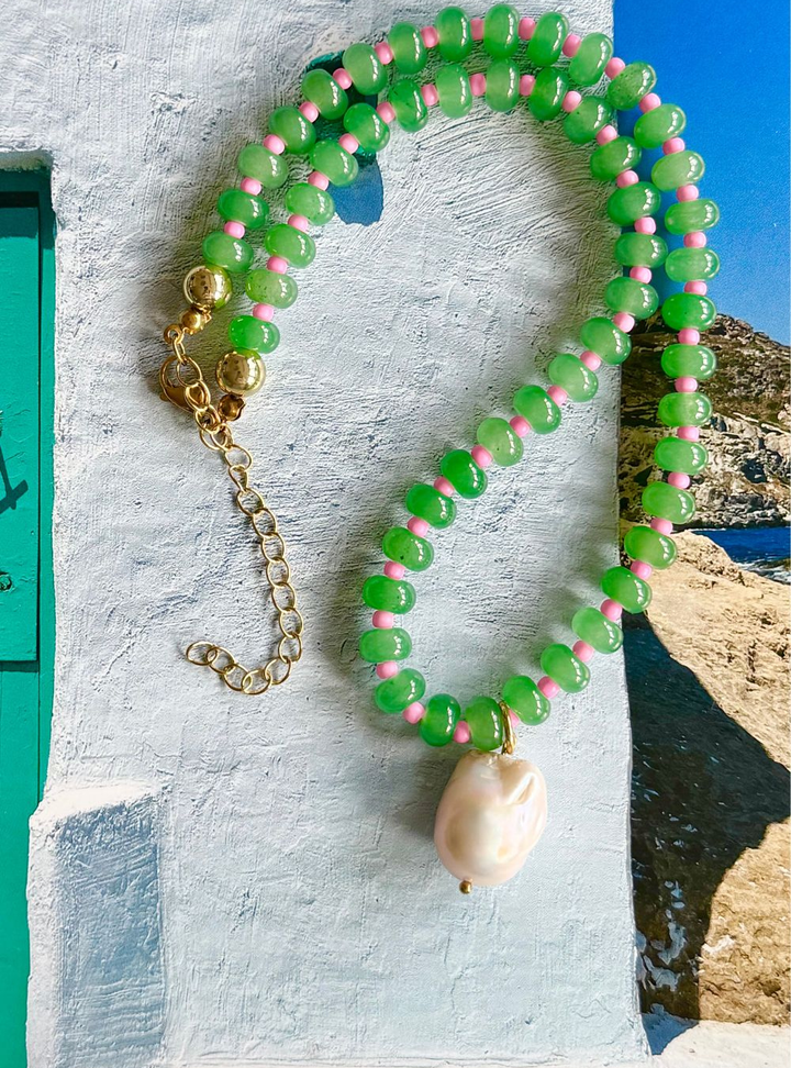 Pistachio Pearl Necklace