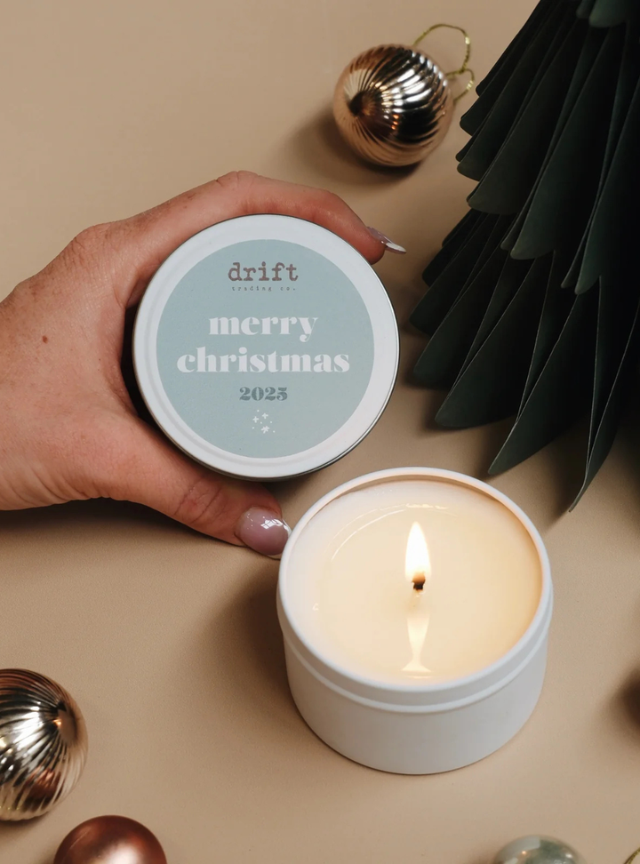 Teacher Candle Merry Christmas - White Christmas