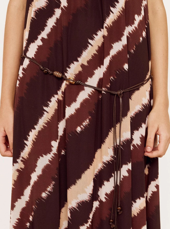 Greta Mesh Midi Dress - Stripe