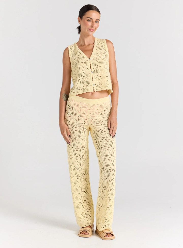 Messina Knit Pant - Lemon