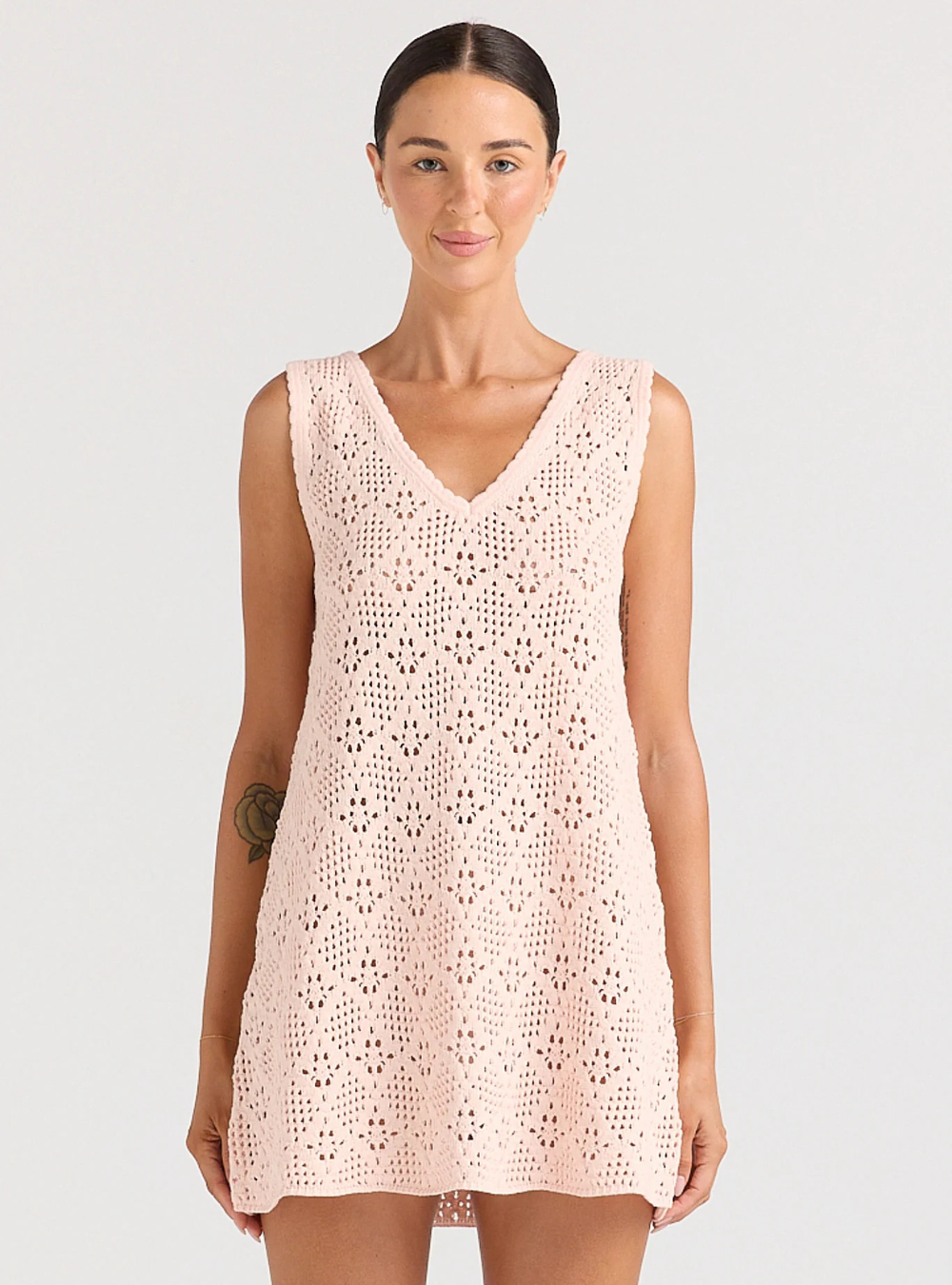 Messina V Knit Dress - Peony