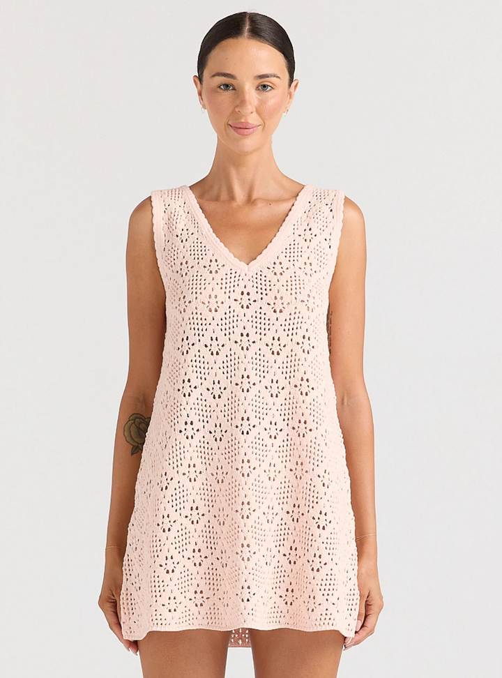 Messina V Knit Dress - Peony