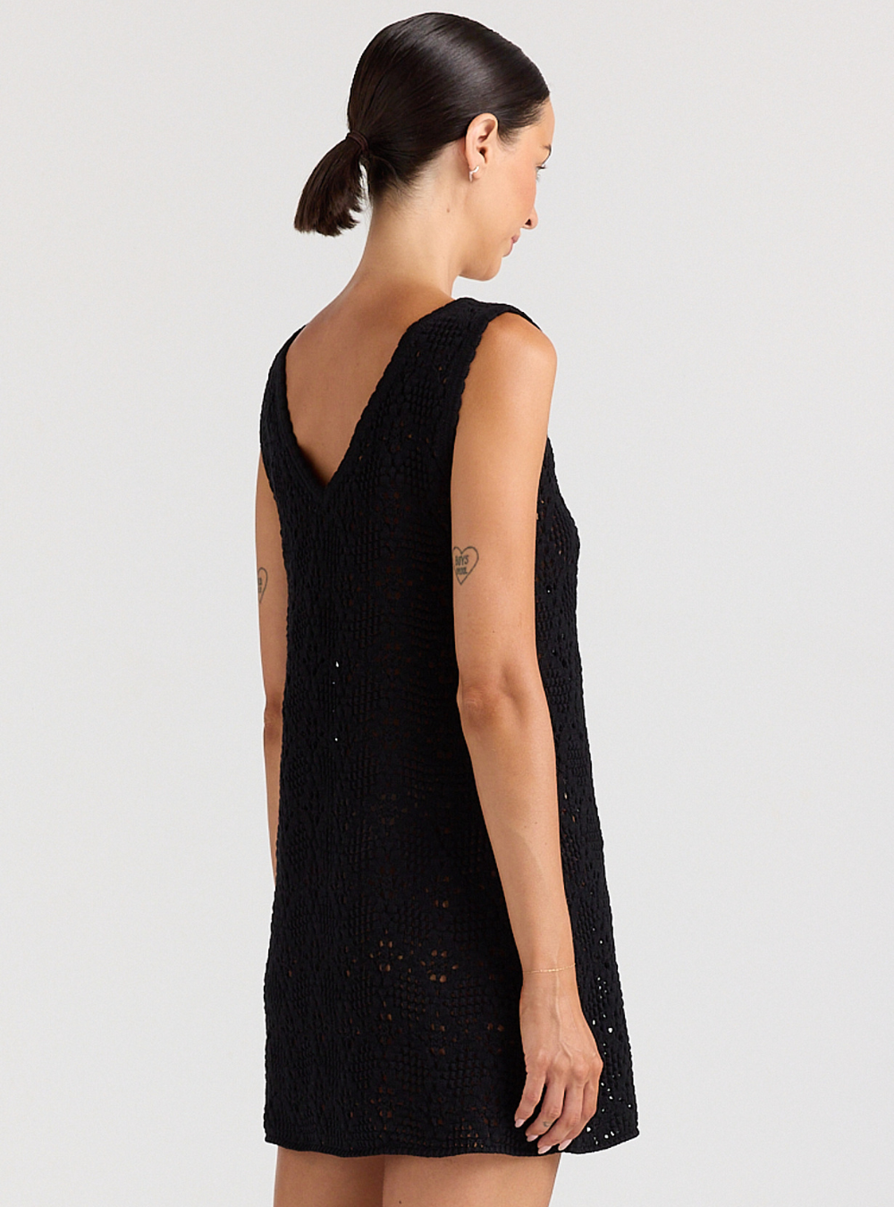 Messina V Knit Dress - Black