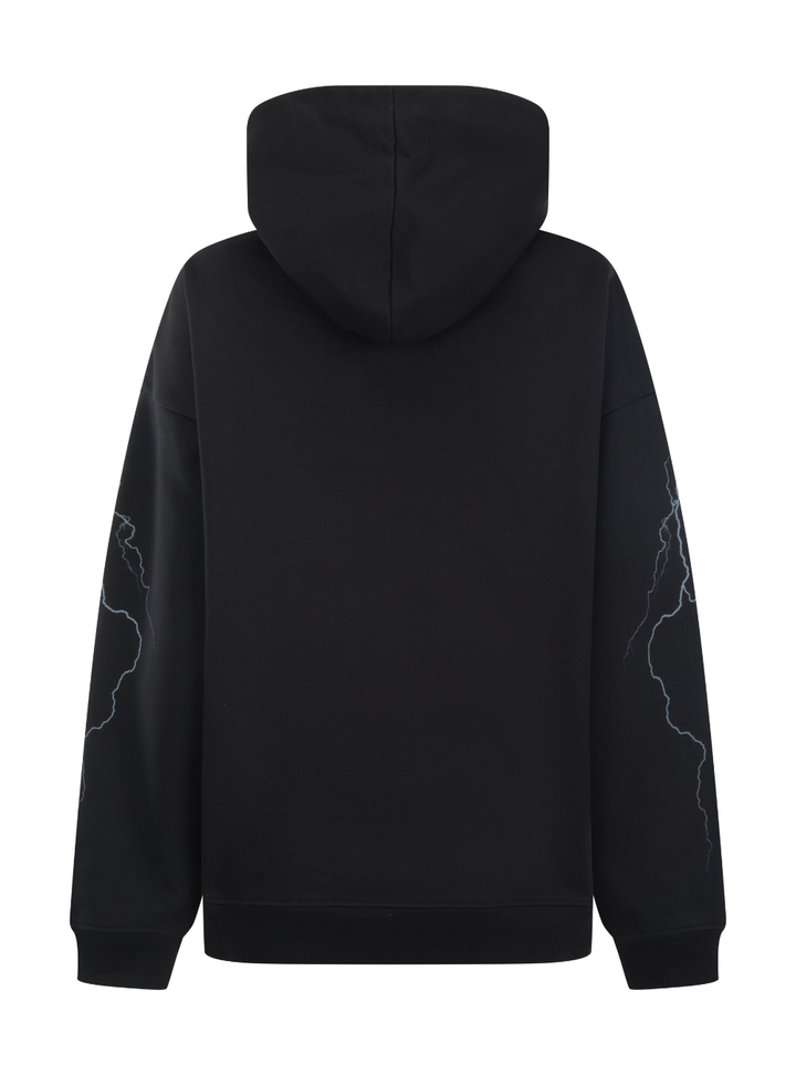 Metallic Diver Oversized Hoody - Washed Black