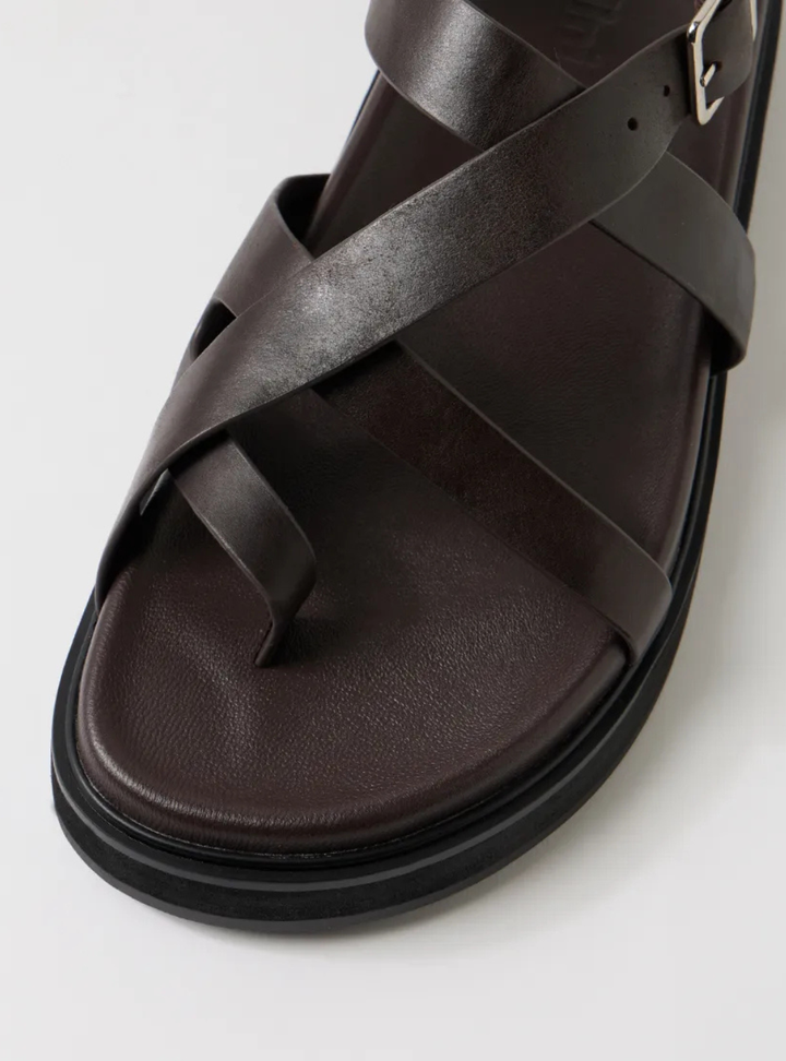 Meyne Sandals - Choc Leather