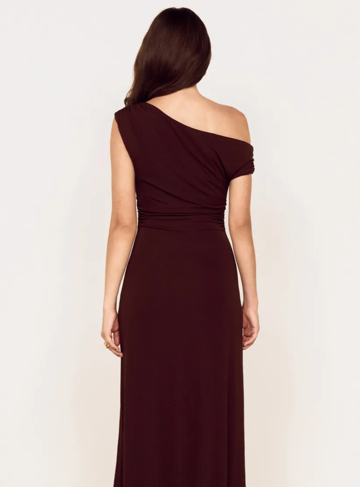 Aster Mesh Midi Dress - Chocolate