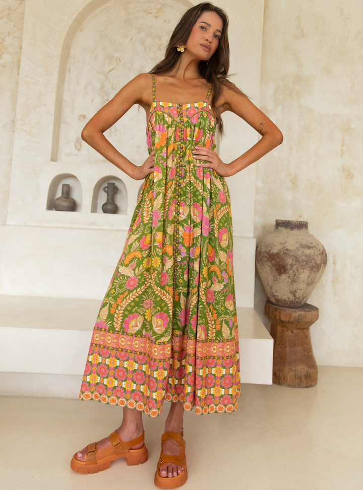 Estella Midi Dress - Guava