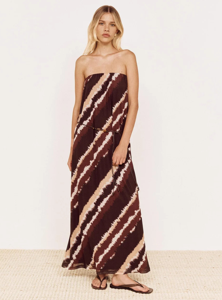 Greta Mesh Midi Dress - Stripe