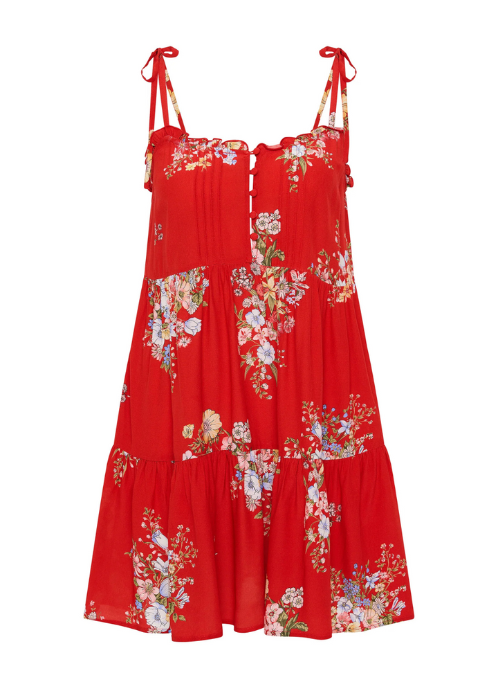 Cameo Mini Dress - Red Amoure Floral