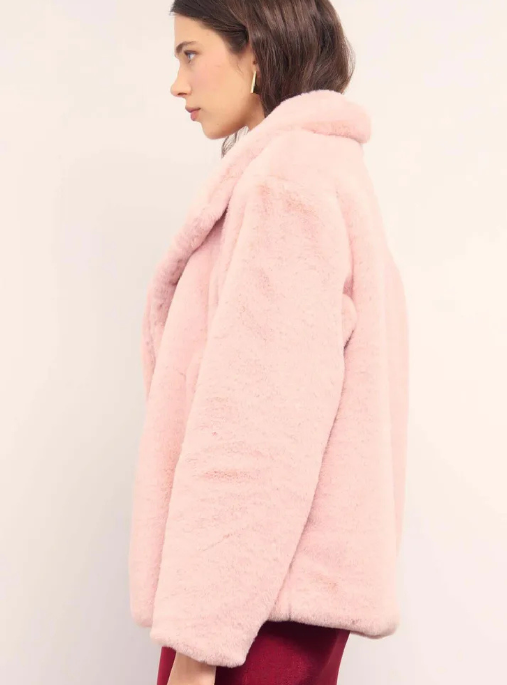 Sigrid Dusty Pink Faux Fur Coat