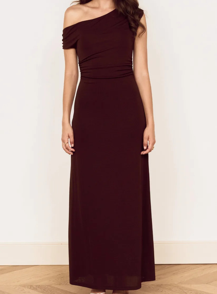 Aster Mesh Midi Dress - Chocolate